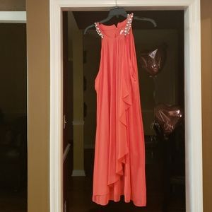 Coral one piece occasion dress